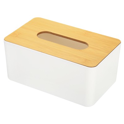 Unique Bargains Decorative Wood Napkin Dispenser Holder Rectangle Tissue Box Cover