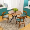 Hooseng Round Dining Table for 4, Farmhouse Style Kitchen Table Small Dinner Table with MDF Top and Metal Legs, Space Saving Dining Room Furniture - 3 of 4