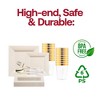 Smarty Had A Party Ivory Square Plastic Tableware Set - 120 Sets - 4 of 4