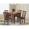 5-Piece Dinette Set - Square Table & Chairs - Mahogany Finish - Kitchen Dining Room Set - 2 of 4