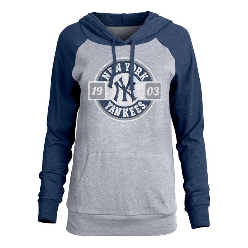 MLB New York Yankees Women's Lightweight Bi-Blend Hooded T-Shirt - XS