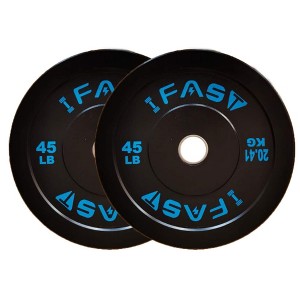 Naysaye Weight Bars Bumper Plates Pair Rubber 45LB with 2Inch Insert for Strength Training in Living Room and Gym Use, Black, 19"*19"*3.5" - 1 of 4