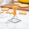 Unique Bargains Cookie Cutters Triangle Biscuit Mould Hand Wash Zinc Alloy Plastic Yellow Silver Tone 1Pc - 2 of 4