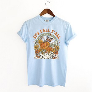 Simply Sage Market Women's It's Fall Y'all Love Short Sleeve Garment Dyed Tee - 1 of 2