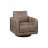 Swivel Accent Chair with Wooden Base and Low-Profile Modern Design for Living Room - 3 of 4