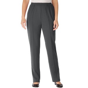 Woman Within Tall Knit Hassle-Free Pull-On Elastic-Waist Pants - 1 of 4