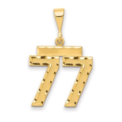 Black Bow Jewelry 14K Yellow Gold, Varsity Collection, Medium D/C Pendant Number 77