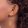 Black Bow Jewelry 10 x 50mm (1 7/8 Inch) 14k Yellow Gold Triple Circle Threader Earrings - 3 of 4