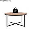Modern Round Coffee Table with Metal Base - Perfect for Living Room or Office - Light Brown - 35.04" x 35.04" x 18.11" - 4 of 4
