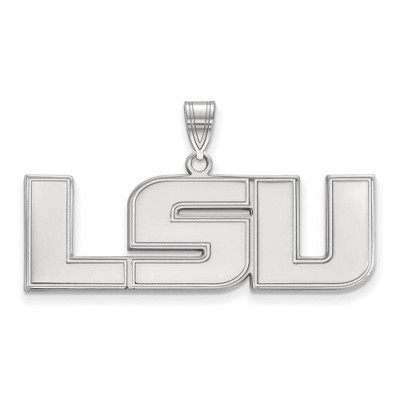 Black Bow Jewelry 14k White Gold Louisiana State Fighting Tigers NCAA Large Pendant