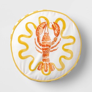 16" Lobster Round Outdoor Throw Pillow Yellow - Threshold™ - 1 of 4