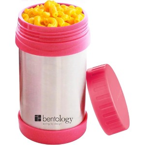 Bentology Stainless Steel Vacuum Insulated Food Jar - 17 oz Pink - Large Lunch Jar for Soup and more - Contains No Phthalates, BPA, or PVC - 1 of 4