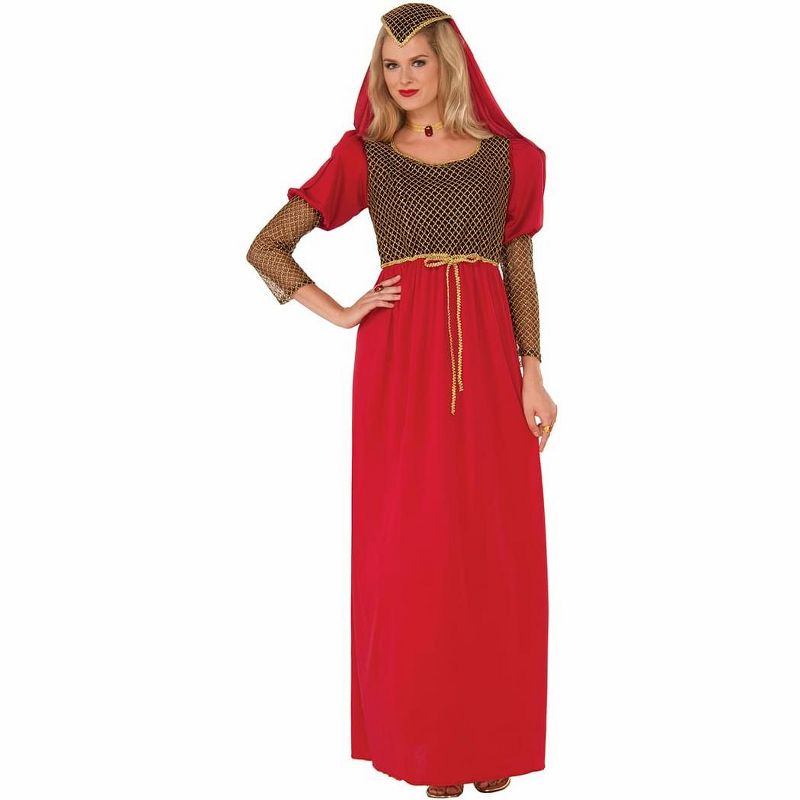 Renaissance Lady Red Costume Dress Adult Women, 1 of 2
