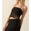 Women's Crotchet Knit Fringe Tube Halter Top - PROMESA - 2 of 4
