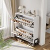 Garvee Shoe Storage Cabinet with 2 Flip Drawers, Freestanding Shoe Organizer with Metal Legs, Narrow Shoe Rack Cabinet for Entryway - 2 of 4