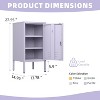 homfan Modern Metal End Side Table,Single Door Lockable Metal End Table with 2 Adjustable Shelf,Anti-Tilt Design,Multifunctional Home Cabinet - 2 of 4