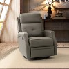 Basilio 28.74" W Tufted Genuine Leather Swivel Rocker Recliner with Nailhead Trims | ARTFUL LIVING DESIGN - 2 of 4