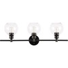 Elegant Lighting Collier 3 light Black and Clear glass Wall sconce - 3 of 4