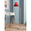 360 Lighting Modern Swing Arm Floor Lamp 60.5" Tall Brushed Nickel Red Silk Dupioni Bell Shade for Living Room Reading Bedroom Office - 2 of 4