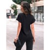 Women's 2025 Summer Tunic Top Short Sleeve Crew Neck Business Casual Blouse Regular Fit Shirts - 4 of 4