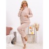 cheibear Women's Flannel Long Sleeve Soft Winter Warm Rabbit Pattern Pajama Sets with Pockets - 2 of 4