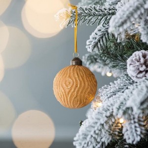 NAYSAYE Party Decoration and Accessories Glass Christmas Ball Ornament Set for Holiday Celebration, Gold, 3"*3"*0.07" - 1 of 4