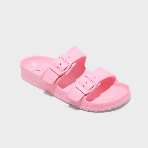 Women's Neida Eva Two Band Footbed Slide Sandals - Shade & Shore™ Vibrant  Pink 6 : Target