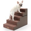 5-Tier Widened Support Pet Stairs, Non-Slip Foldable Dog Steps for Bed & Couch with Removable Cover - 2 of 4