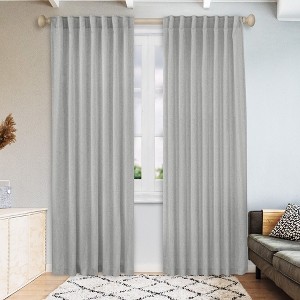 Awesome Home  Linen Blend Light Filtering Curtains for Living Room (2 Panels) - 1 of 4