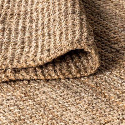Handmade Reversible Light Blue Braided Jute Area Rug - 8.5x62 in