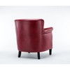 Faux Leather Club Chair with No-Sag Springs, Muted Nailhead Trim, and Solid Wood Legs - 4 of 4