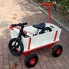 Angel Sar Wooden Wagon for Kids, Red Four-Wheel Outdoor Pull Cart with 260LB Capacity, Childrens Play Wheelbarrow - 2 of 4