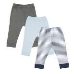Luvable Friends Baby and Toddler Boy Cotton Pants 3pk, Navy Stripe