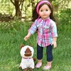Sophia’s Tan Plush Kitten and Accessories Set for 18" Dolls, Multicolor - 4 of 4