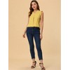 INSPIRE CHIC Women's Ruffled Sleeveless Work Business Vintage Blouses - 3 of 4
