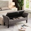 LOVMOR 64.5"Modern Velvet Storage Ottoman Bench,Nails Tufted Upholstered Storage Ottoman for Bedroom, Living Room, Entryway - 2 of 4