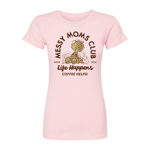 Women's - Peanuts - Messy Moms Club Fitted Graphic T-Shirt - 1 of 3