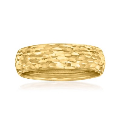 Ross-Simons 10kt Yellow Gold Textured and Polished Groove-Pattern Ring