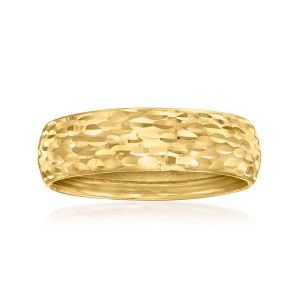 Ross-Simons 10kt Yellow Gold Textured and Polished Groove-Pattern Ring - 1 of 4