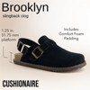 CUSHIONAIRE Brooklyn Women's Suede Clogs - Adjustable Slingback Clog Sandal with Buckle, Memory Foam, Wide Widths - 3 of 4