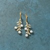 Ross-Simons 5mm Cultured Pearl and Diamond Accent Leaf Drop Earrings in 14kt Yellow Gold - 3 of 4