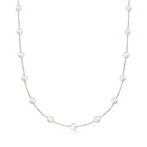 Ross-Simons 6-6.5mm Cultured Pearl Station Necklace in Sterling Silver - 1 of 4
