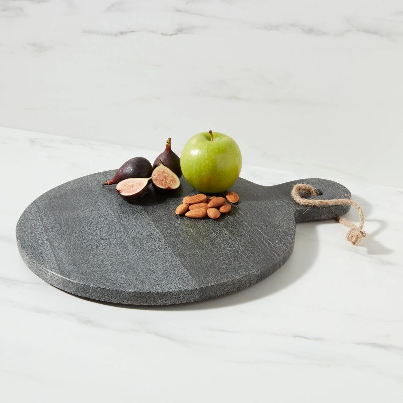 15&#34; x 12&#34; Marble Round Cutting Board - Threshold&#8482;, 3 of 5