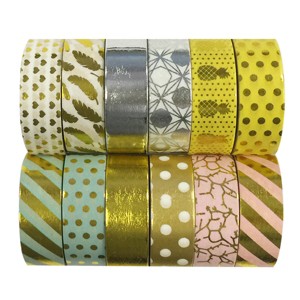 Wrapables Washi Tapes Decorative Masking Tapes, Set of 12 - 1 of 4