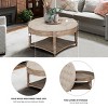 Modern Large Round Ottoman Coffee Table, Coffee Table With Storage In Wood, Side Table With 2-Tier-Cuddlewood - image 3 of 4