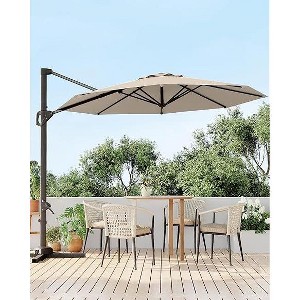 10FT Outdoor Cantilever Umbrella Patio Umbrella with Base Included Market Sun Shade Windproof Offset Umbrella with 360-Degree Rotation - 1 of 4
