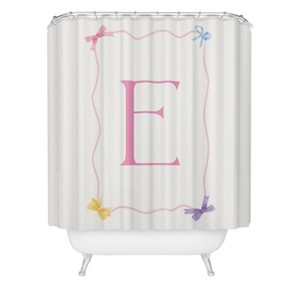 Deny Designs April Lane Art Simple Bow Monogram Shower Curtain - 1 of 3