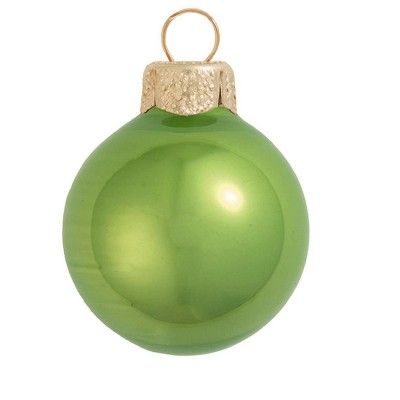 Northlight 12ct Lime Green Pearl Glass Christmas Ball Ornaments 2.75" (69mm)