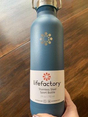 16oz Stainless Steel Sport Bottle Straw Cap | Lifefactory Celery