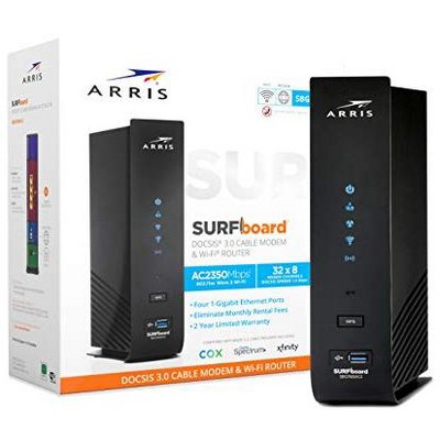 ARRIS SURFboard SBG7600AC2 DOCSIS 3.0 Cable Modem & AC2350 Dual-Band Wi-Fi Router, Approved for Cox, Spectrum, Xfinity & others (black)